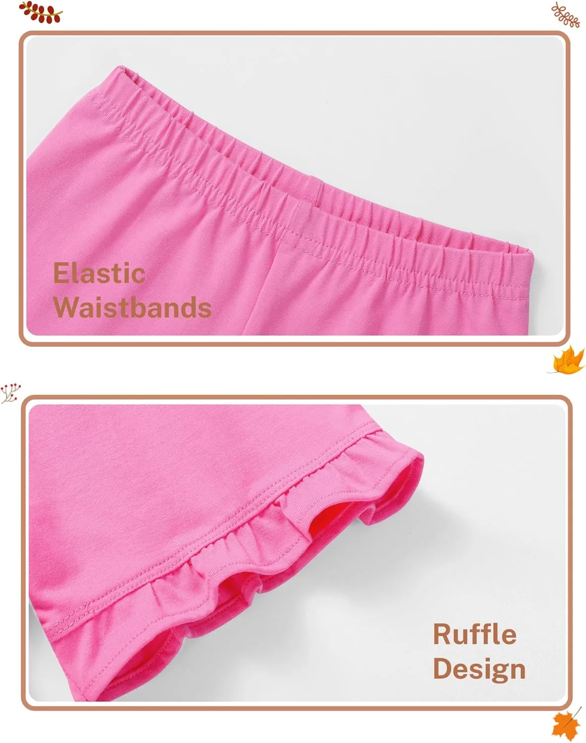 3 Pack Baby Girls Ruffle Shorts Toddler Cotton Dance Shorts Soft Summer Clothes Size 18M-5T