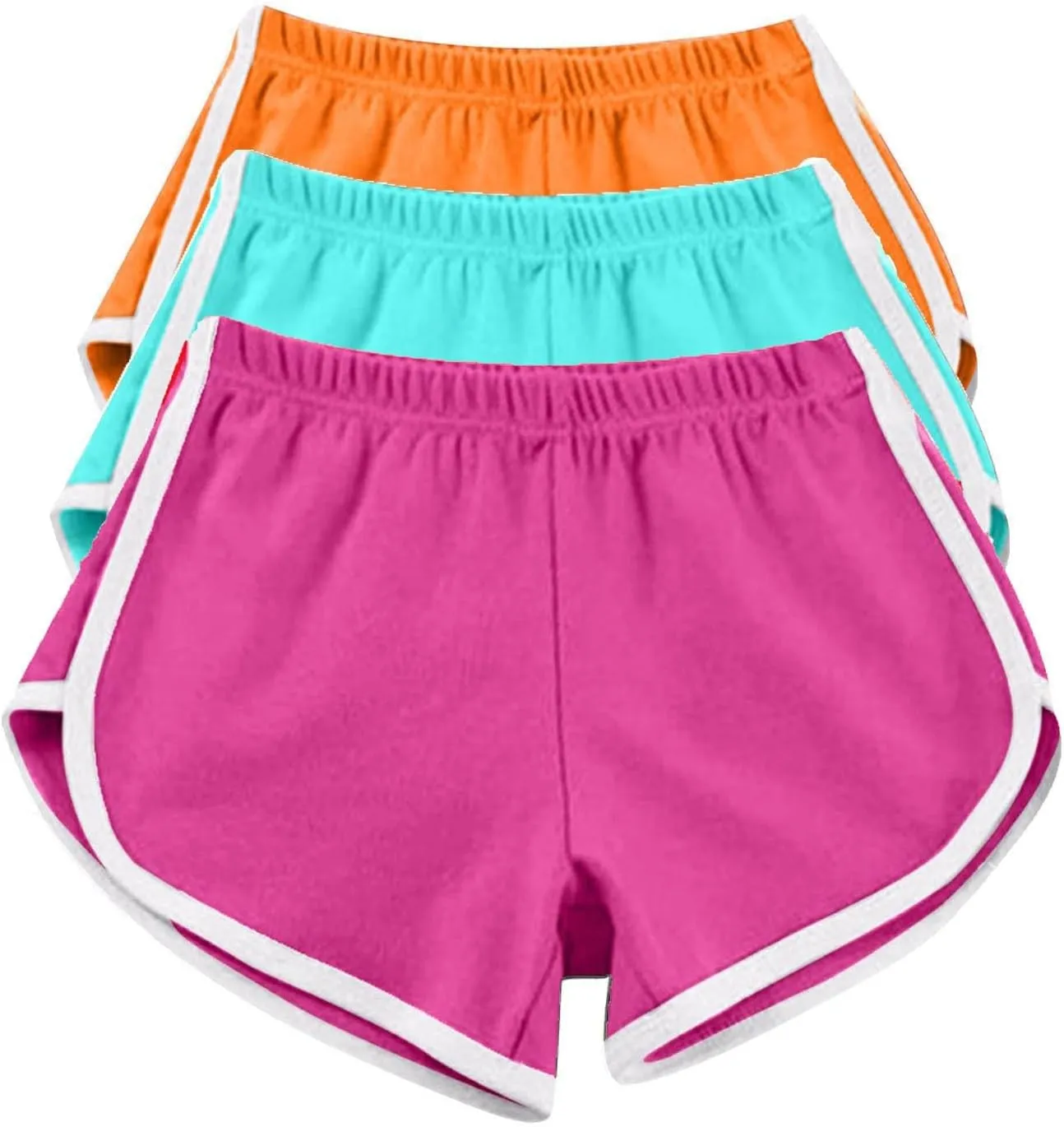 3 Pack Womens Workout Shorts Elastic Waist Casual Summer Beach Yoga Shorts Athletic Active Lightweight Running Gym Shorts
