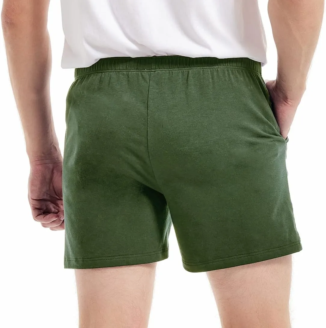 AIMPACT Mens Lounge Shorts Breathable Soft 4 Inch Lightweight Simple Active Shorts Sleep Bottoms
