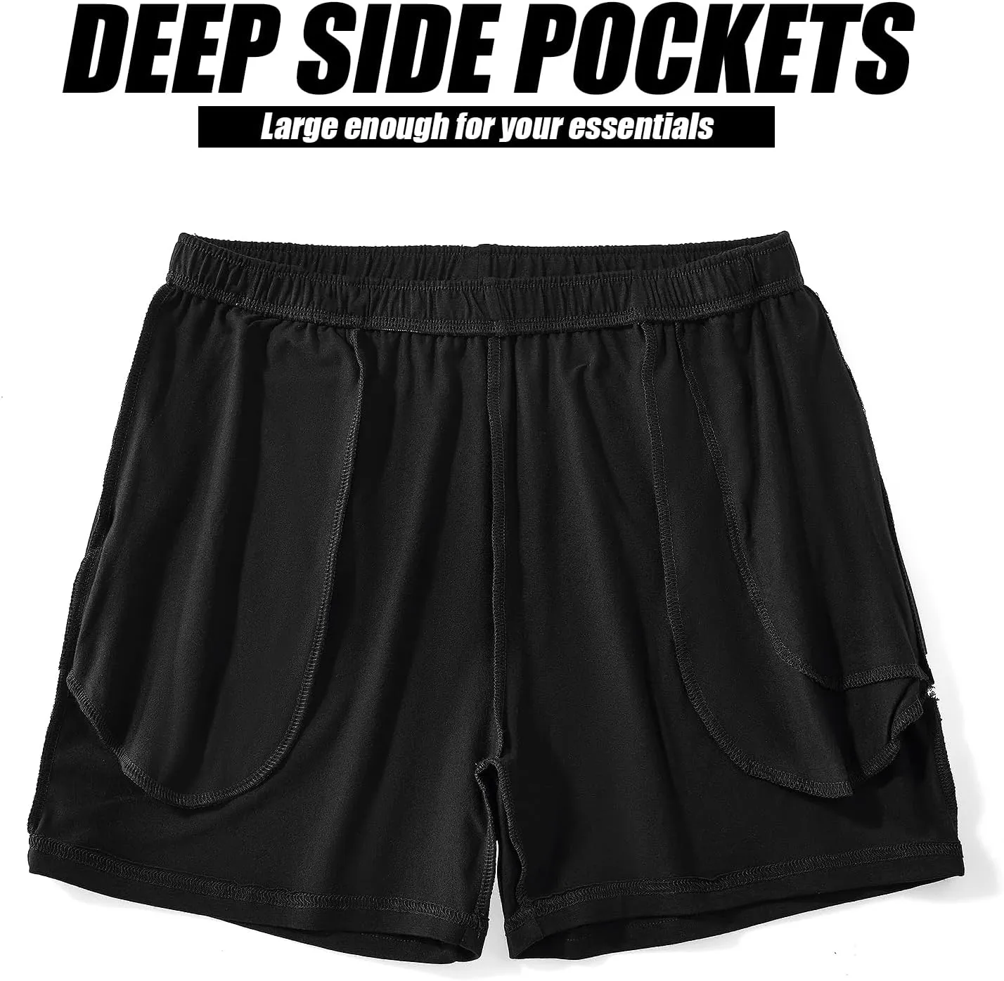AIMPACT Mens Lounge Shorts Breathable Soft 4 Inch Lightweight Simple Active Shorts Sleep Bottoms