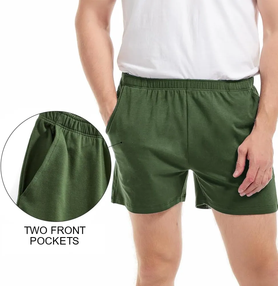 AIMPACT Mens Lounge Shorts Breathable Soft 4 Inch Lightweight Simple Active Shorts Sleep Bottoms