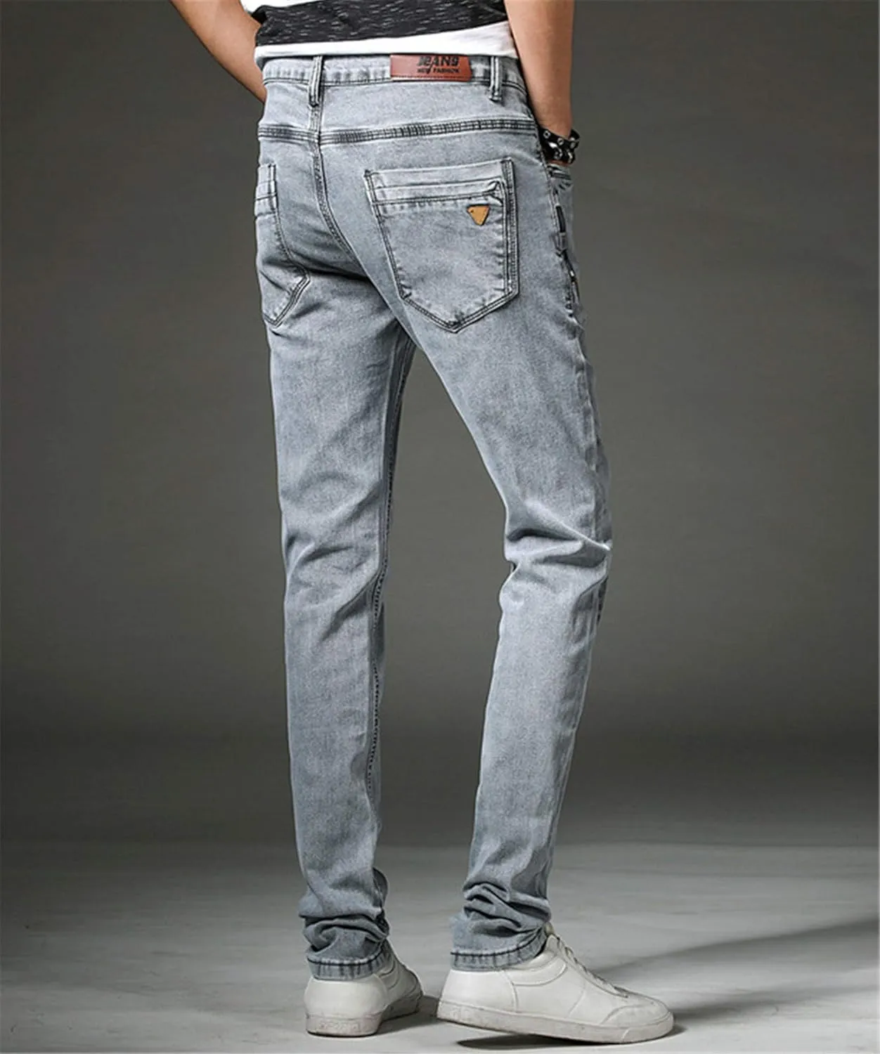 Andongnywell Men's Relaxed Fit Stretch Jeans Slim Tapered-Leg Jean Trousers Stretchy Slim-Fit Pencil Denim Pants