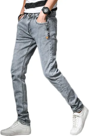 Andongnywell Men's Relaxed Fit Stretch Jeans Slim Tapered-Leg Jean Trousers Stretchy Slim-Fit Pencil Denim Pants