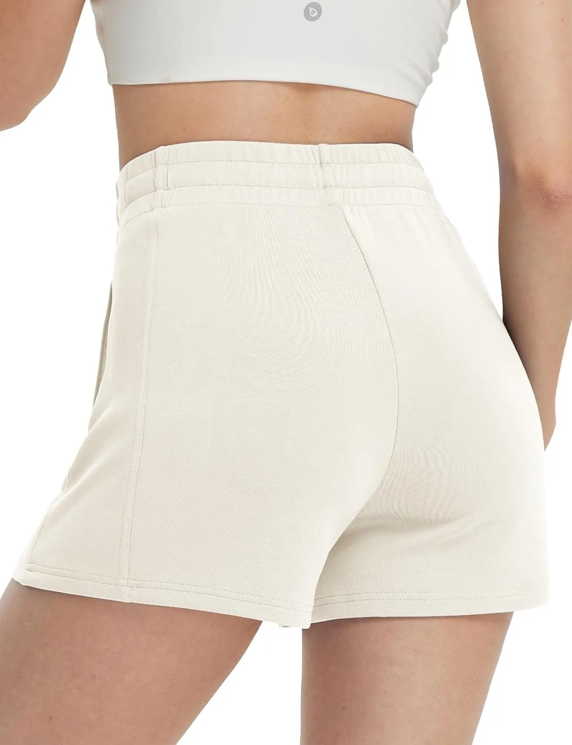 baleaf Women's 4" High Waisted Workout Shorts with Pockets Elastic Athletic Gym Running Yoga Shorts Modal Soft