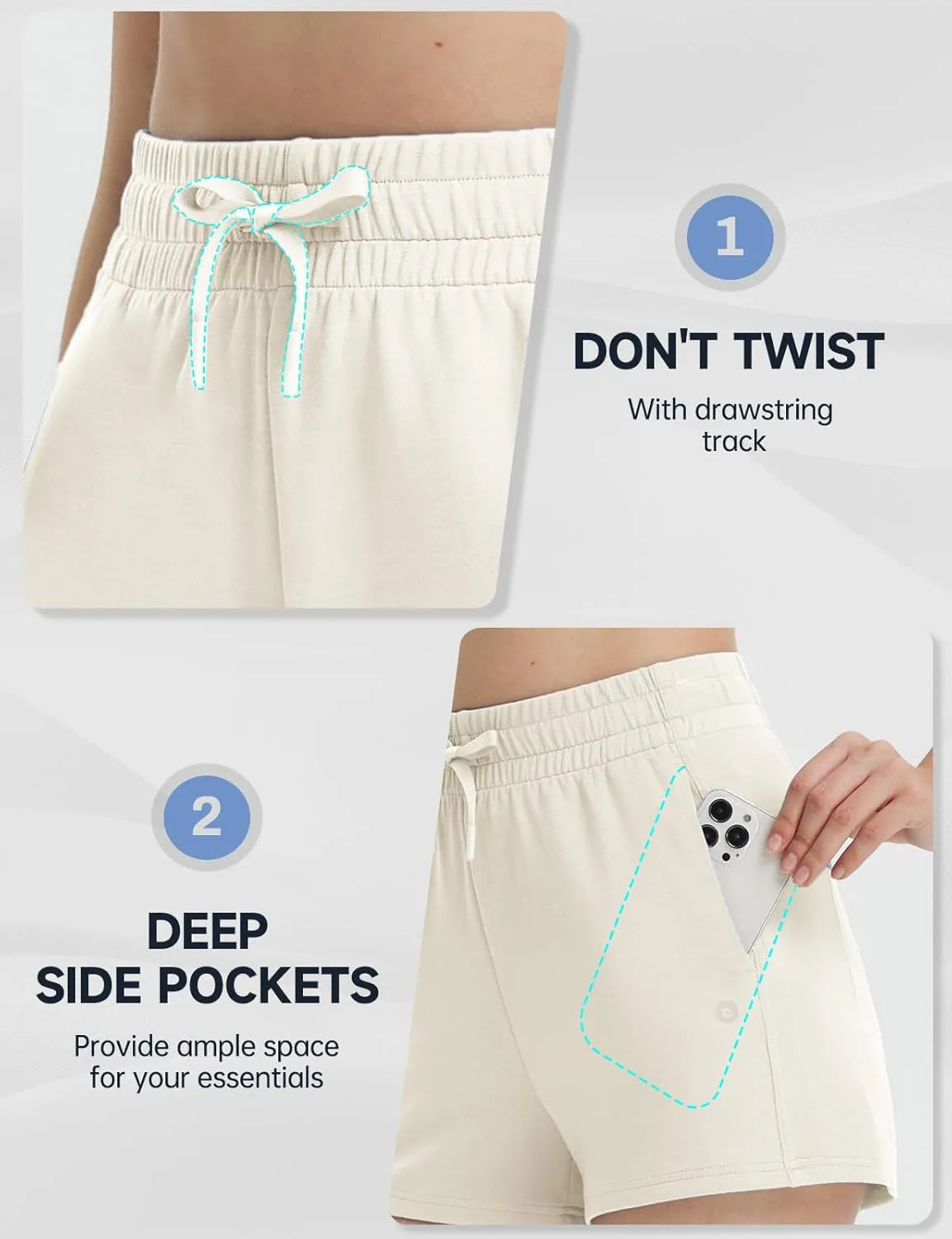 baleaf Women's 4" High Waisted Workout Shorts with Pockets Elastic Athletic Gym Running Yoga Shorts Modal Soft