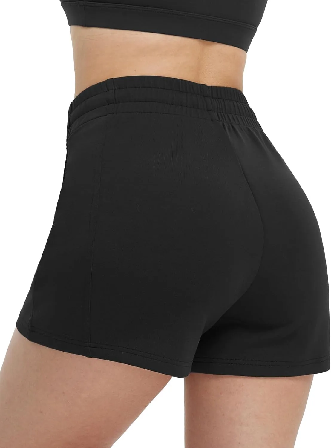 baleaf Women's 4" High Waisted Workout Shorts with Pockets Elastic Athletic Gym Running Yoga Shorts Modal Soft