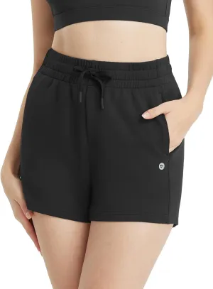 baleaf Women's 4" High Waisted Workout Shorts with Pockets Elastic Athletic Gym Running Yoga Shorts Modal Soft