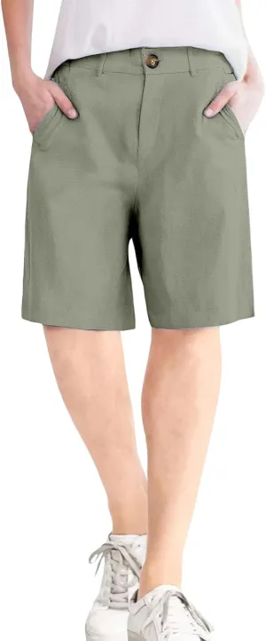 Bermuda Shorts for Women 2025 Summer Trendy Casual Comfy Relaxed Fit Long Shorts