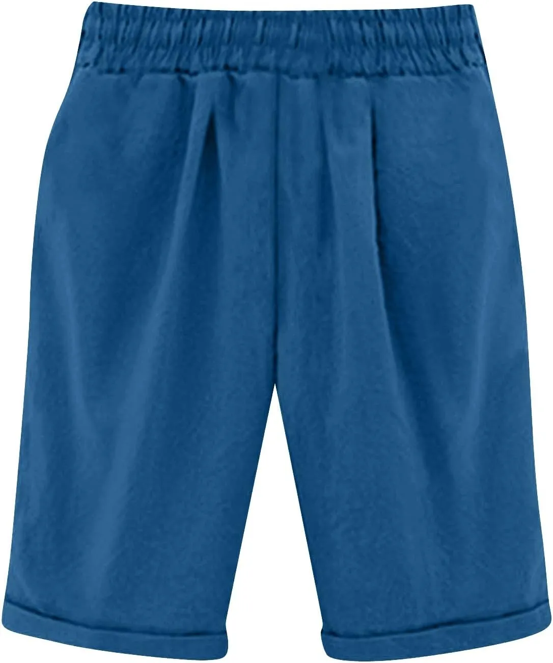 Bermuda Shorts for Women Knee Length Plus Size Linen Shorts Drawstring SweatShorts Athletic Workout Shorts with Pocket
