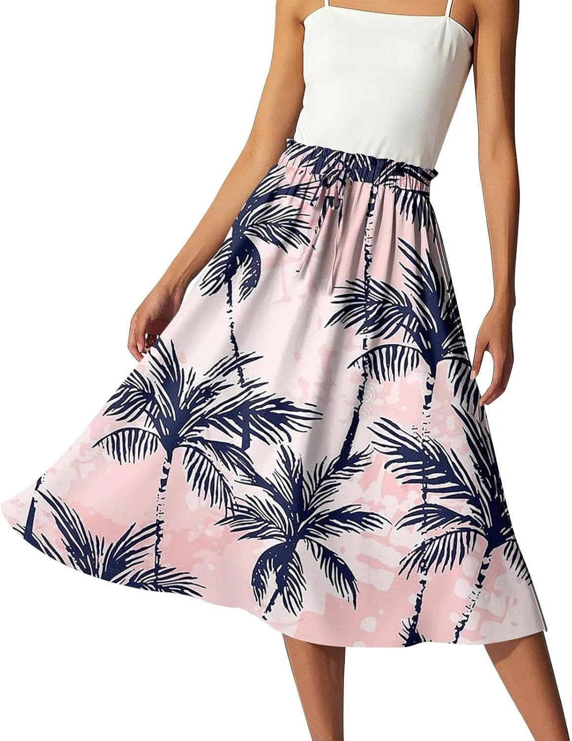 Bohemian Skirts for Women High Waist Flowy Maxi Skirt A-Line Long Skirt Summer