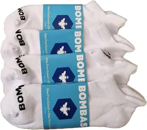 Bombas Originals Ankle Socks, White, Large, Pack of 4
