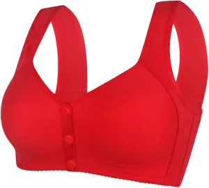 Bras for Older Women 2025 Breathable Bra No Underwire Front Closure Bra Plus Size Everyday Bra