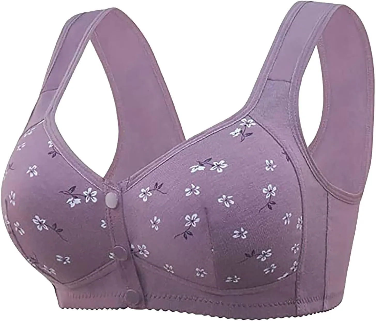 Bras for Older Women Front Closure No Underwire Supportive Bras Plus Size Push Up Bras Breathable Cotton Bras
