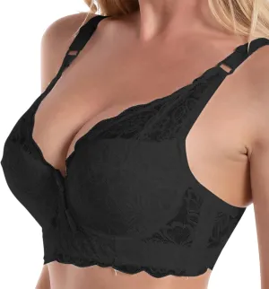 Bras for Women Wireless, Full Coverage T Shirt Bra No Underwire V Neck Lace Lift Bralette Comfort Seamless Bra