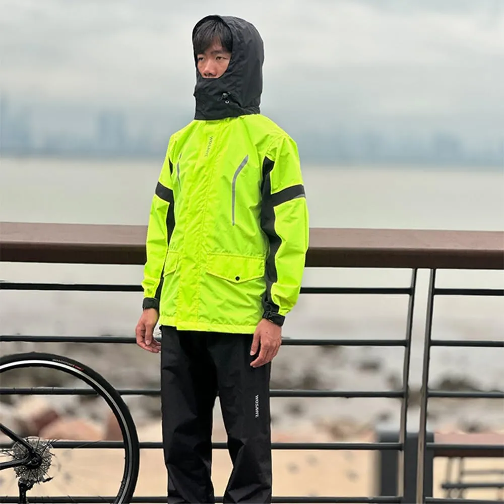 Breathable Bicycle Rain Pants Rain Coat Set for Outdoor Cycling