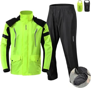 Breathable Bicycle Rain Pants Rain Coat Set for Outdoor Cycling