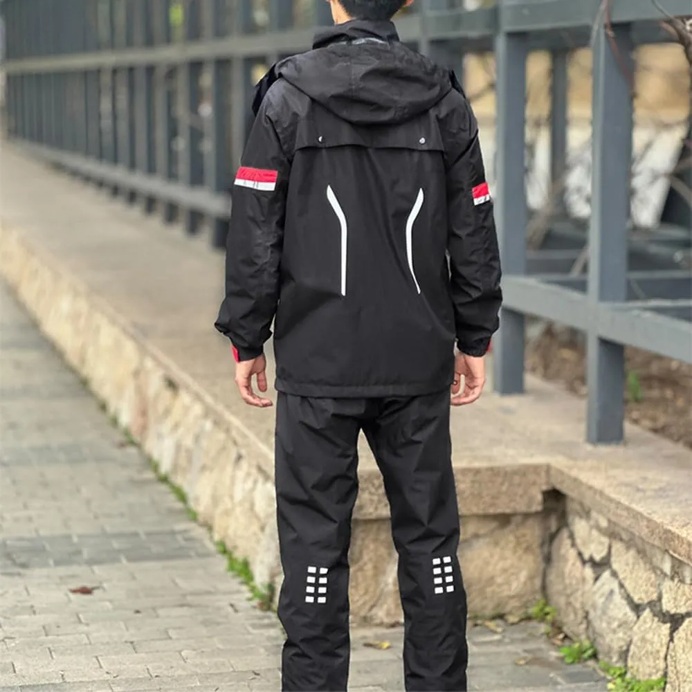 Breathable Bicycle Rain Pants Rain Coat Set for Outdoor Cycling