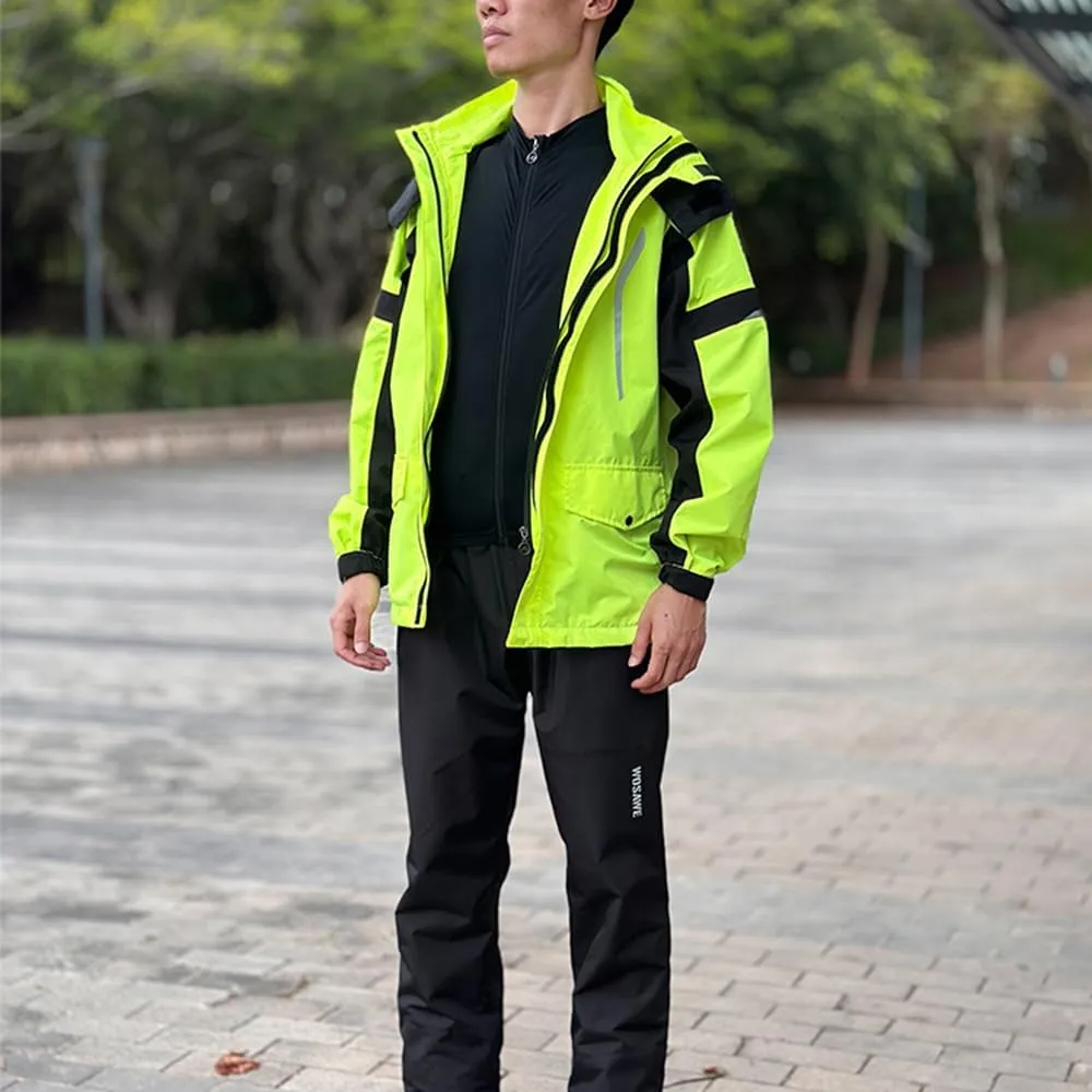 Breathable Bicycle Rain Pants Rain Coat Set for Outdoor Cycling