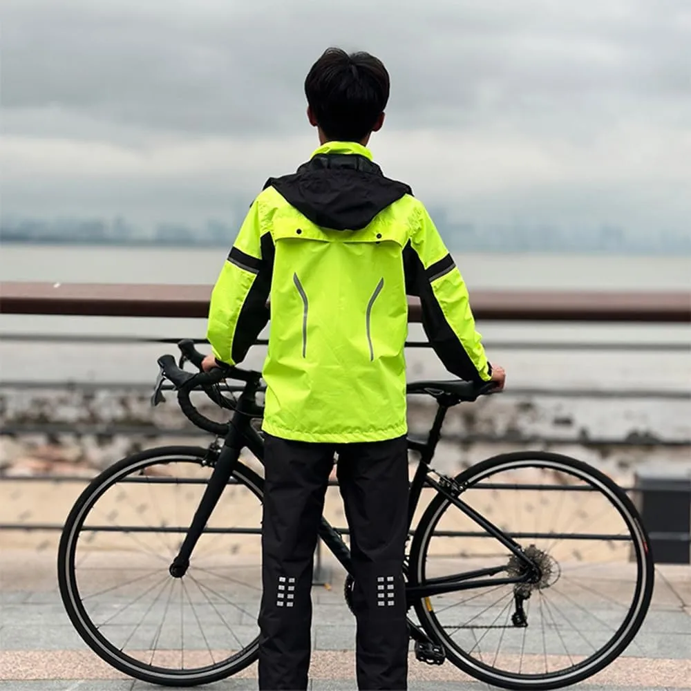 Breathable Bicycle Rain Pants Rain Coat Set for Outdoor Cycling
