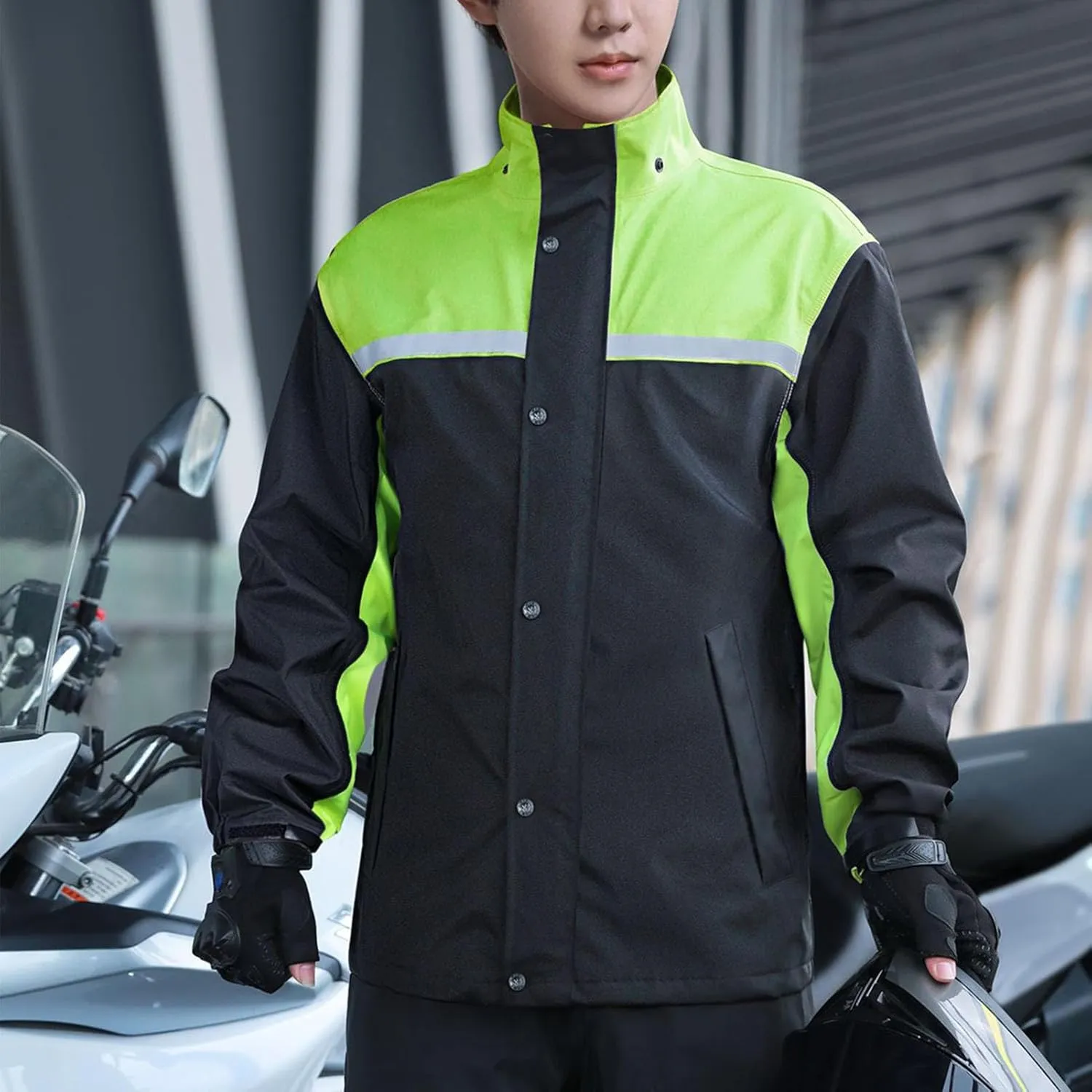 Breathable Impermeable Portable Rain Coat Pants Suit for Men Electric Bike Cycling