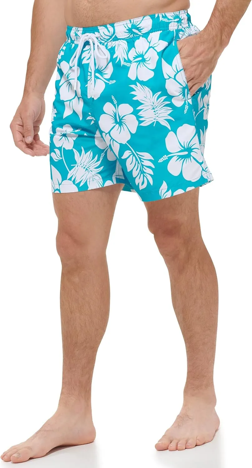Calvin Klein Men's UV Protected Quick Dry Patterned Swim Trunk