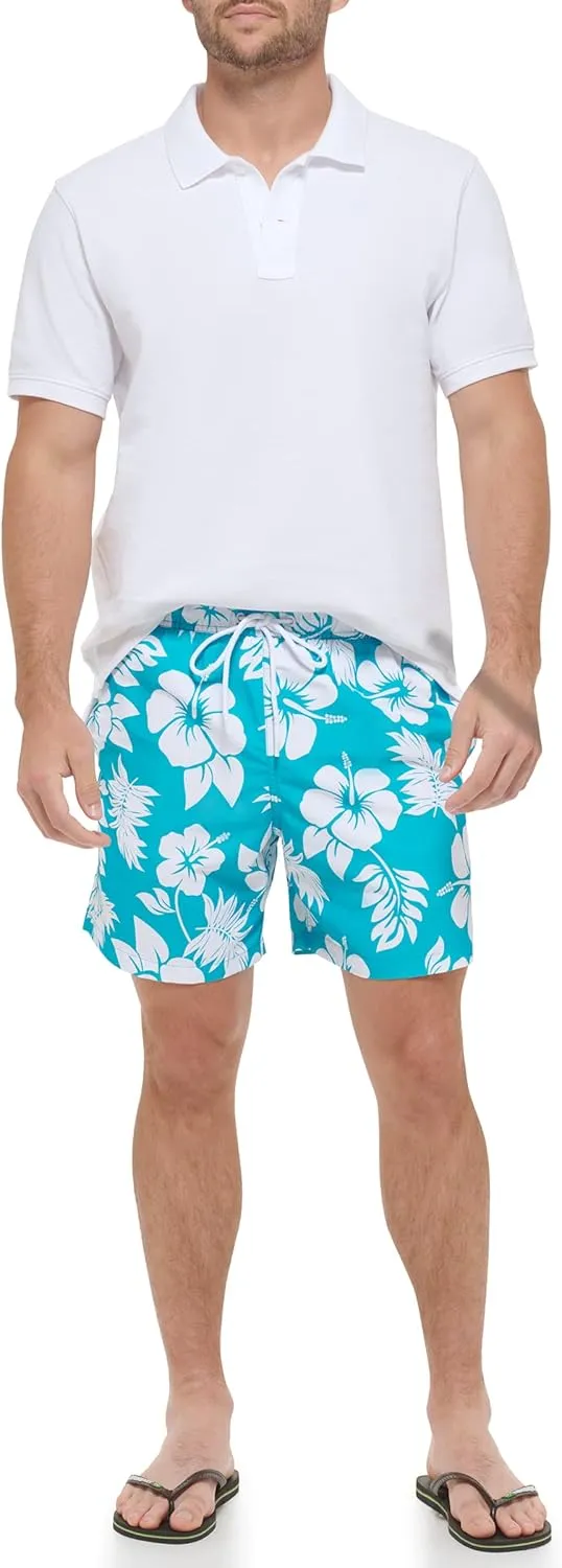 Calvin Klein Men's UV Protected Quick Dry Patterned Swim Trunk