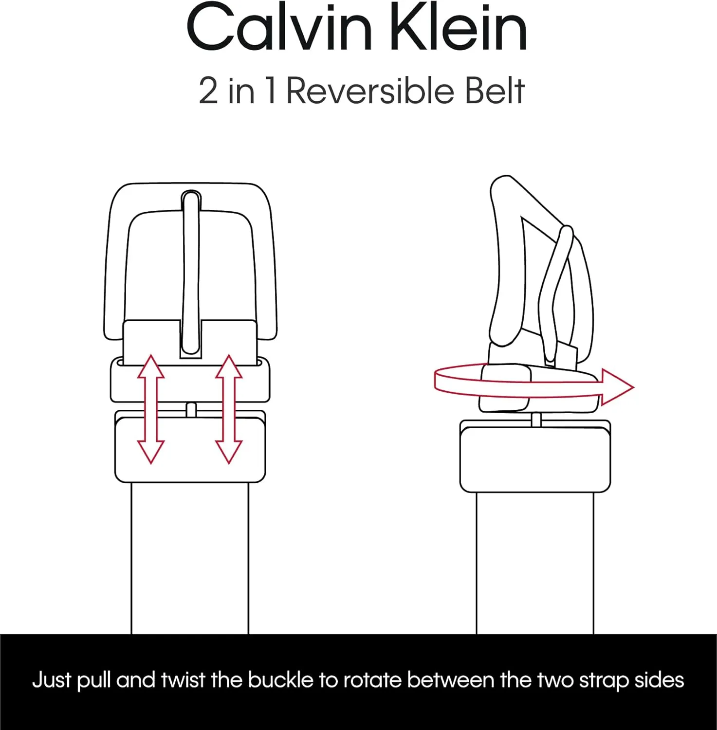 Calvin Klein Women's Two-in-One Reversible Dress Casual Belts for Jeans, Trousers and Dresses