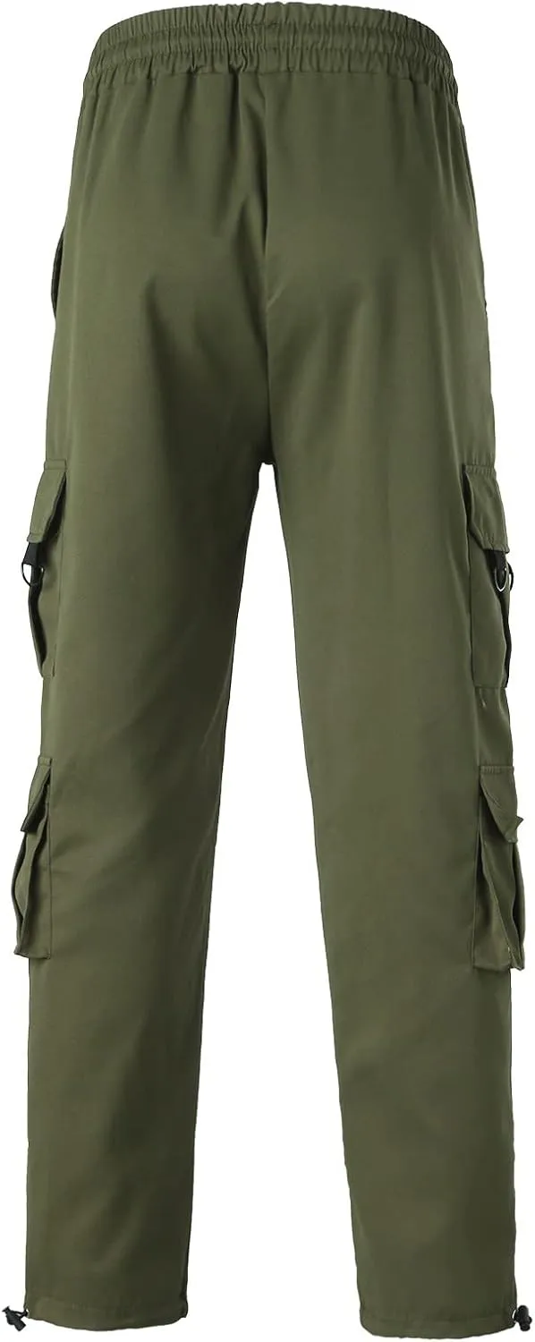 Cargo Pants for Men Relaxed Fit with Zipper Pockets Men's Cargo Fleece Jogger Sweatpant Mens Cargo Work Pants Relaxed