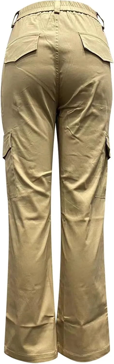 Cargo Pants for Women Straight Leg Full Length Work Pants Lightweight Casual Pants Loose Outdoor Hiking Trouser
