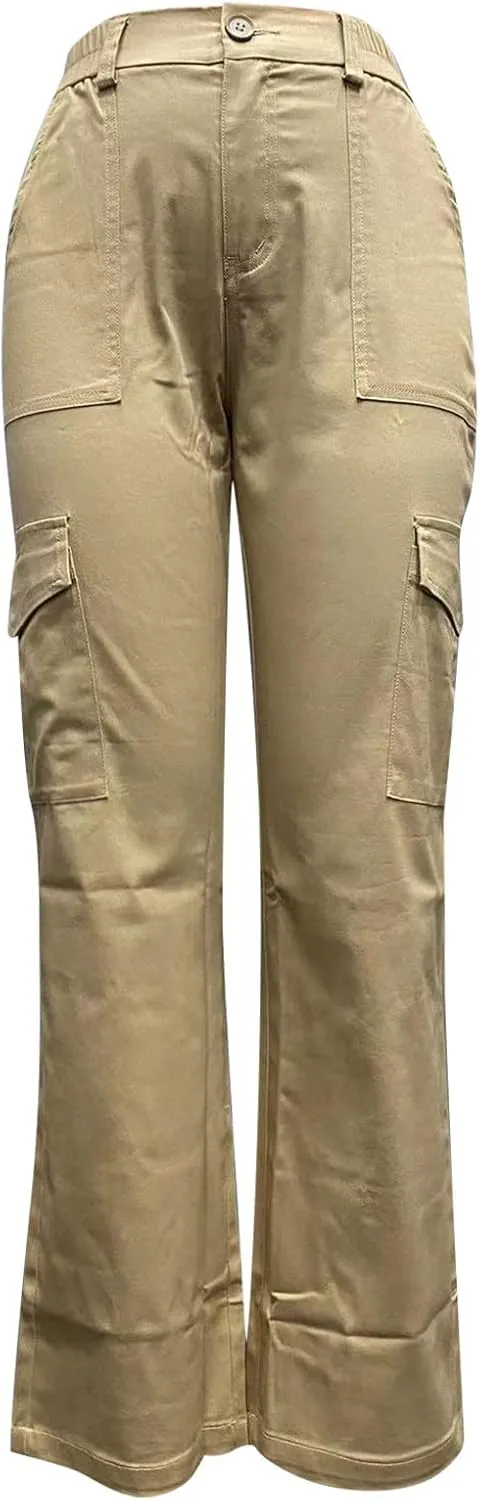 Cargo Pants for Women Straight Leg Full Length Work Pants Lightweight Casual Pants Loose Outdoor Hiking Trouser