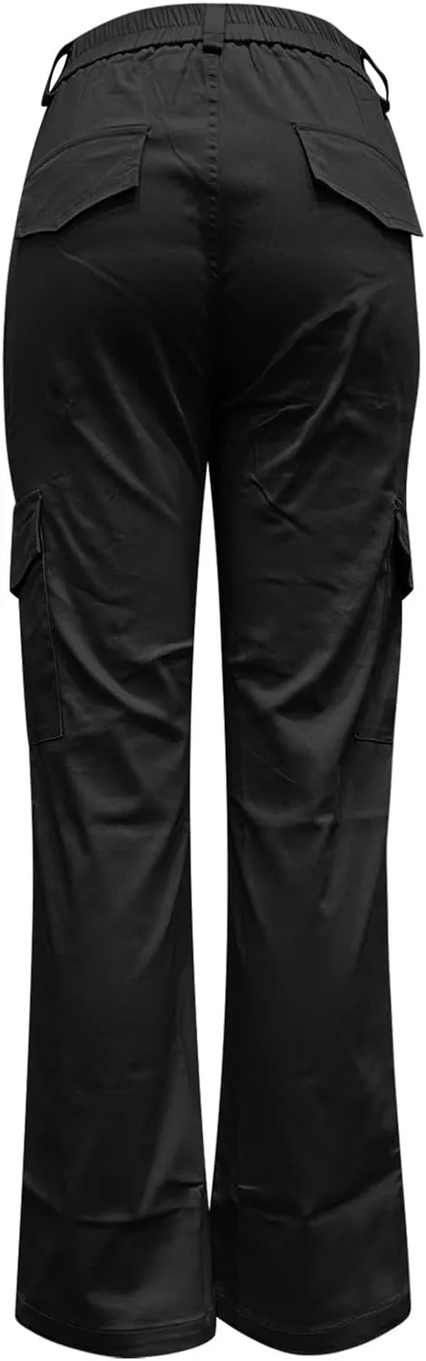 Cargo Pants for Women Straight Leg Full Length Work Pants Lightweight Casual Pants Loose Outdoor Hiking Trouser