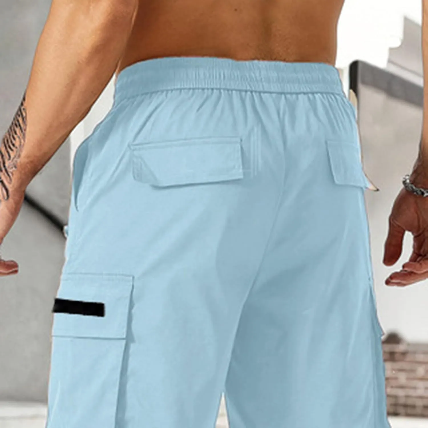 Cargo Shorts for Men Elastic Waist Drawstring Casual Pant 2025 Summer Relaxed Fit Comfy Work Shorts with Multi Pocket