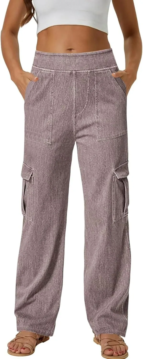 Casual Pants for Women Lightweight Cargo Pants Straight Leg Workwear Pants Business Dressy Long Trousers 2024 Fall