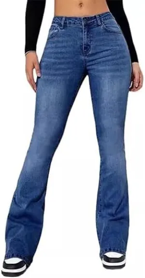 Celestias Lift Jeans, Womens Curvy High Waist Tummy Control Stretch Butt Lifting Flare Skinny Jeans