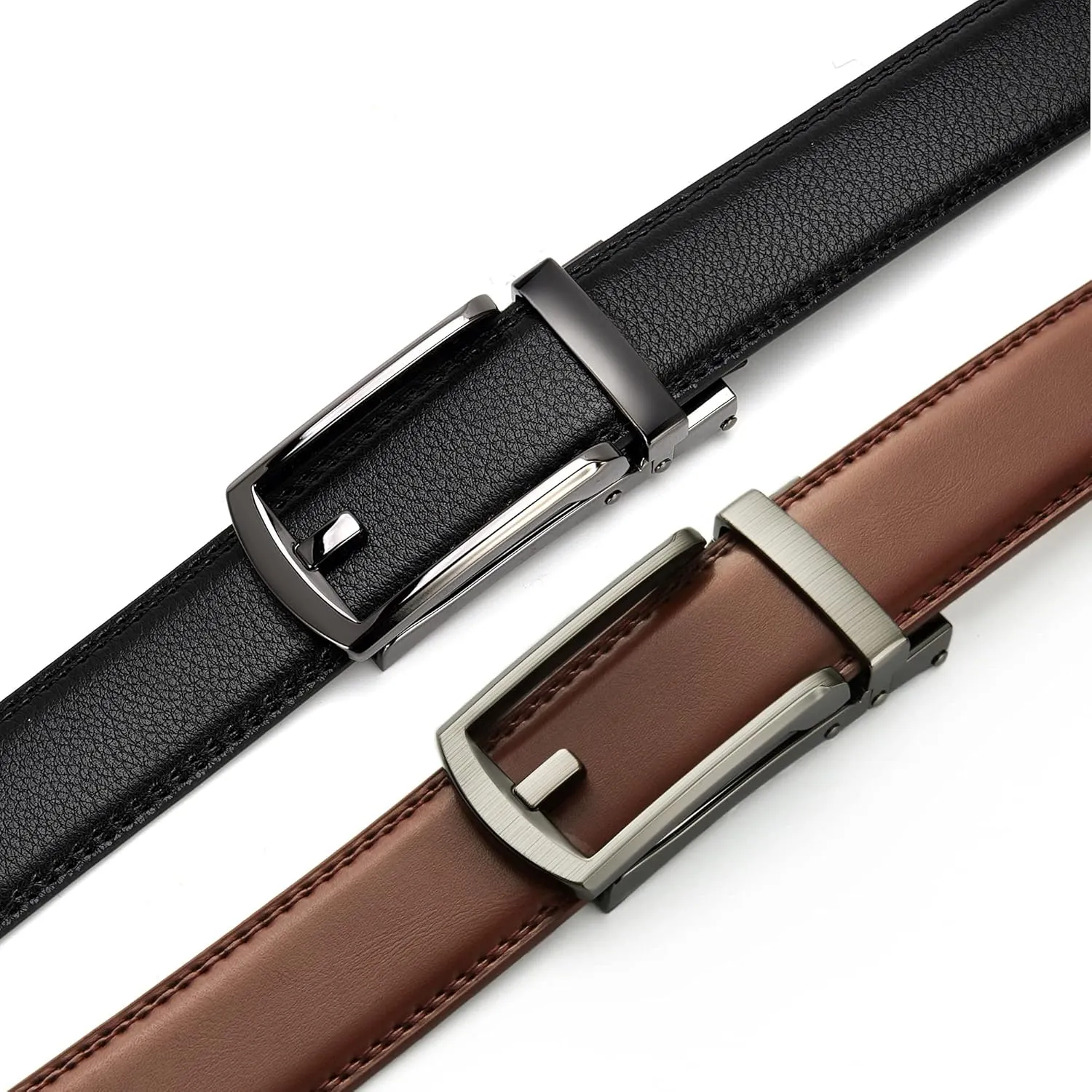 CHAOREN Click Belt for Men 2 Pack - Mens Dress Belt 1 1/4" in Packing Box - Design Belt Meet Almost Any Occasion and Outfit