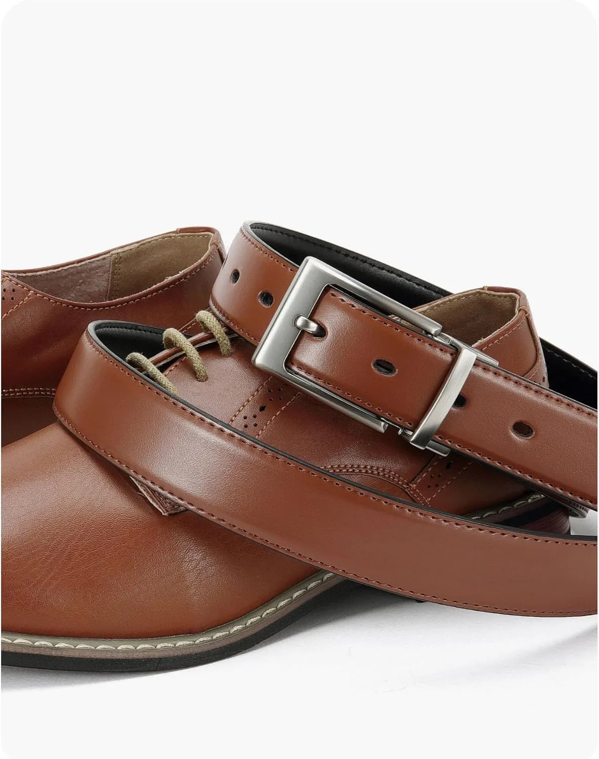CHAOREN Mens Belts Leather 1 Pack - 1.25" Reversible Belts for Men for Dress Pants - One Belt, Two Colors