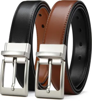 CHAOREN Mens Belts Leather 1 Pack - 1.25" Reversible Belts for Men for Dress Pants - One Belt, Two Colors