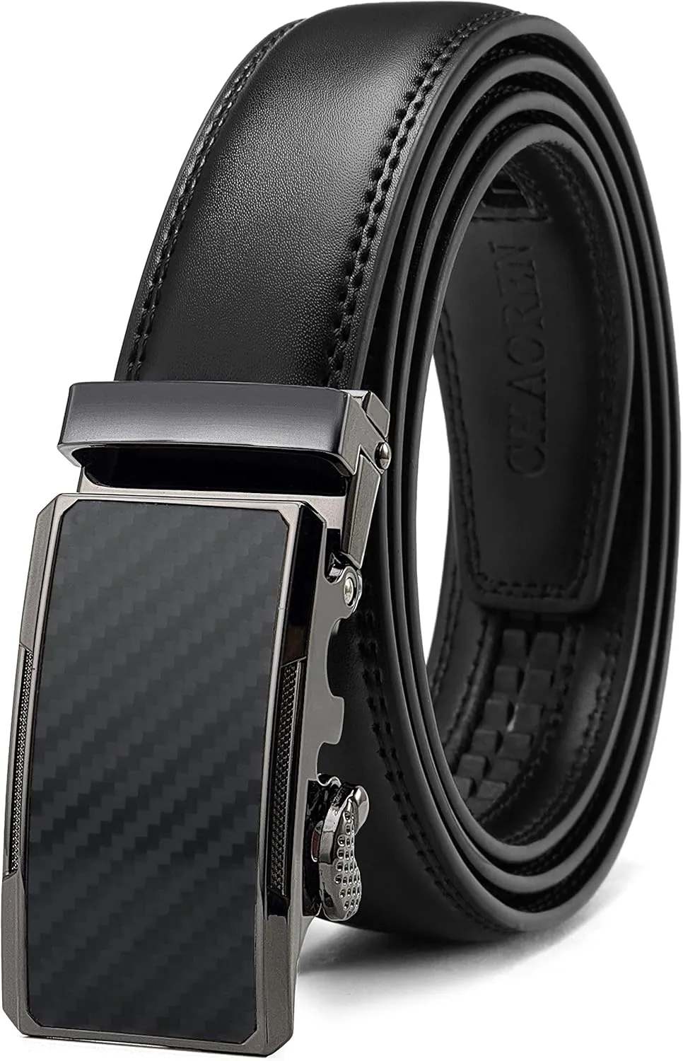 CHAOREN Mens Dress Belt - Mens Ratchet Belt Leather 1 1/4" for Dress Pant - Micro Adjustable Belts Fit Everywhere