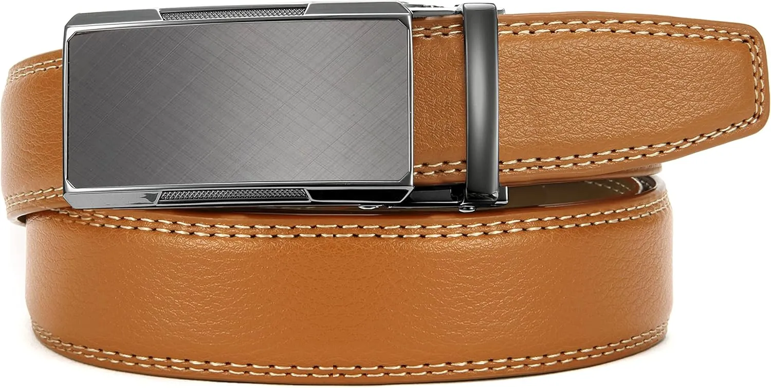 CHAOREN Mens Dress Belt - Mens Ratchet Belt Leather 1 1/4" for Dress Pant - Micro Adjustable Belts Fit Everywhere