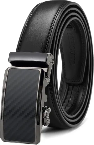 CHAOREN Mens Dress Belt - Mens Ratchet Belt Leather 1 1/4" for Dress Pant - Micro Adjustable Belts Fit Everywhere