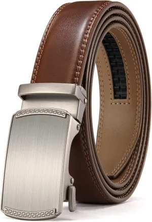 CHAOREN Mens Dress Belt - Mens Ratchet Belt Leather 1 1/4" for Dress Pant - Micro Adjustable Belts Fit Everywhere