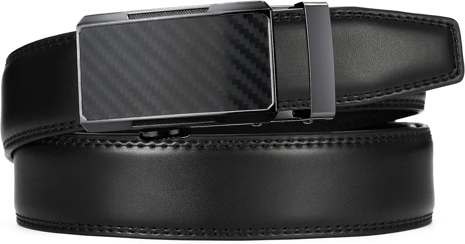 CHAOREN Mens Dress Belt - Mens Ratchet Belt Leather 1 1/4" for Dress Pant - Micro Adjustable Belts Fit Everywhere
