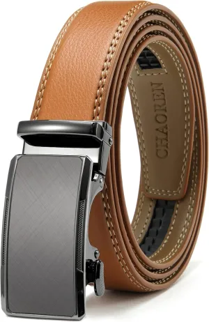 CHAOREN Mens Dress Belt - Mens Ratchet Belt Leather 1 1/4" for Dress Pant - Micro Adjustable Belts Fit Everywhere