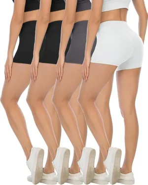 CHRLEISURE High Waisted Spandex Biker Shorts, Workout Booty Soft Yoga Shorts for Women