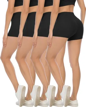 CHRLEISURE High Waisted Spandex Biker Shorts, Workout Booty Soft Yoga Shorts for Women
