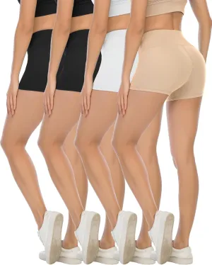CHRLEISURE High Waisted Spandex Biker Shorts, Workout Booty Soft Yoga Shorts for Women