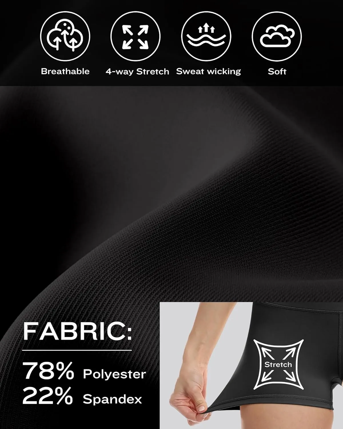 CHRLEISURE High Waisted Spandex Biker Shorts, Workout Booty Soft Yoga Shorts for Women