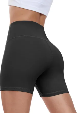 CHRLEISURE High Waisted Spandex Biker Shorts, Workout Booty Soft Yoga Shorts for Women