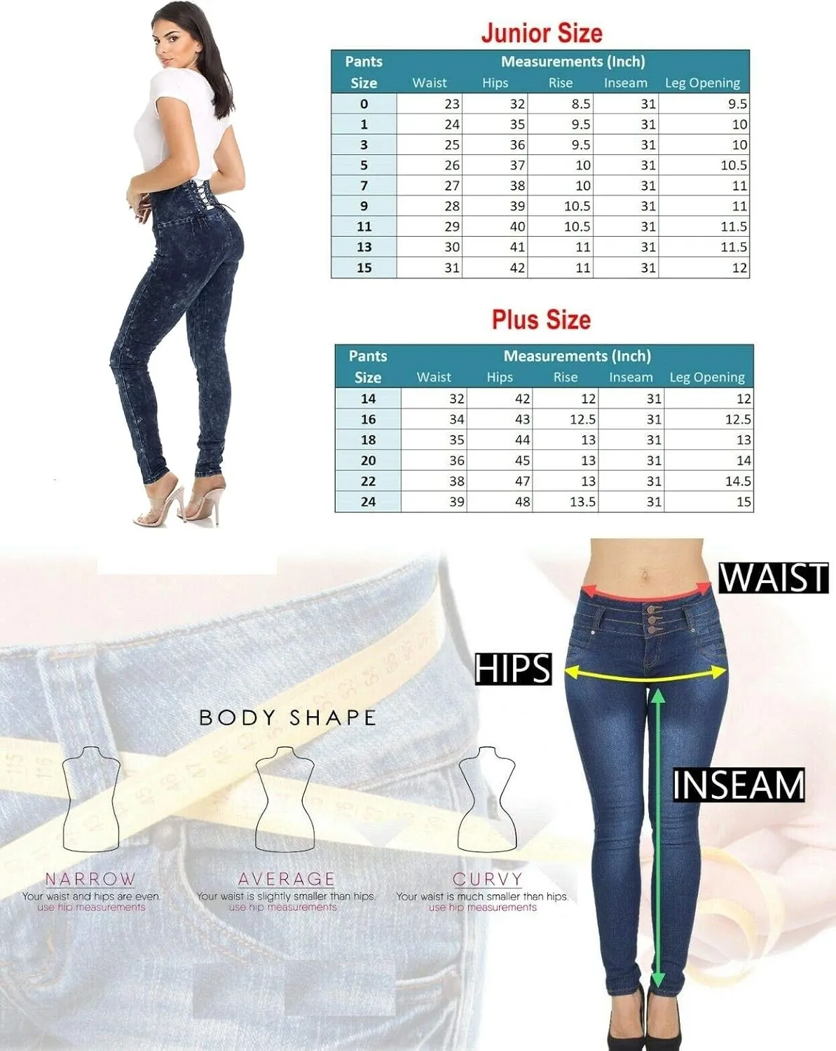 Colombian Jeans Butt Lifting Jeans for Women High Waisted Skinny Levanta Cola Stretch