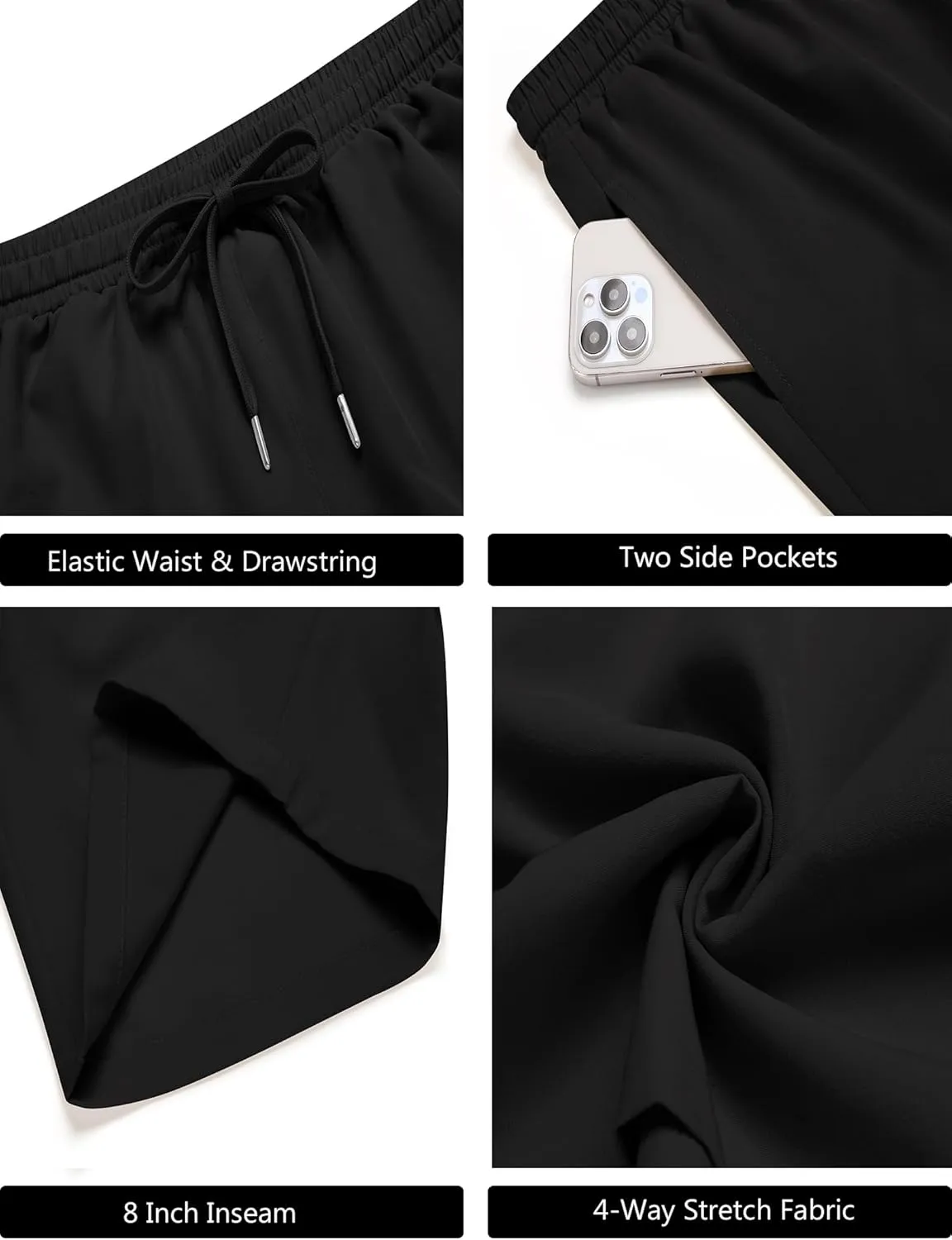 COOFANDY Men's Gym Workout Shorts 8 Inch Quick Dry Athletic Shorts Lightweight Drawstring Running Shorts